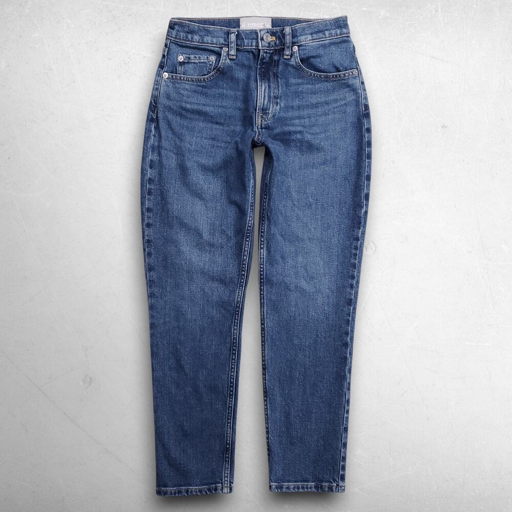 Everlane The Super Soft Relaxed Jeans Tapered Faded Stretch Women 24 Blue